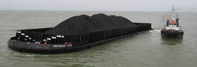 Loaded coal barge